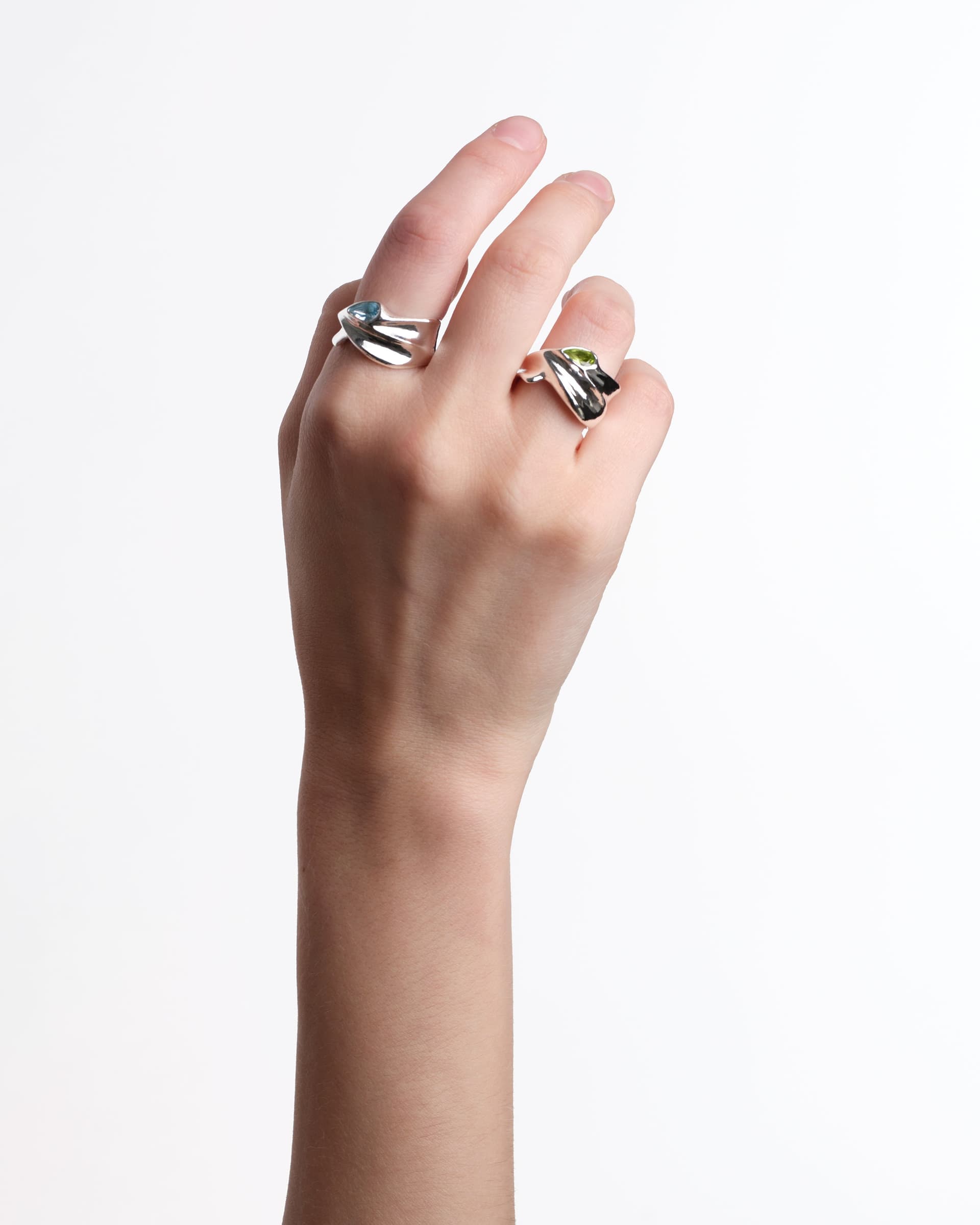 Haze Ring with Peridot - HROA-00541-topaz-peridot